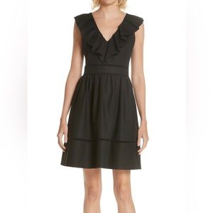 Kate Spade Black Sleeveless Ruffle Neck Stretch Cotton